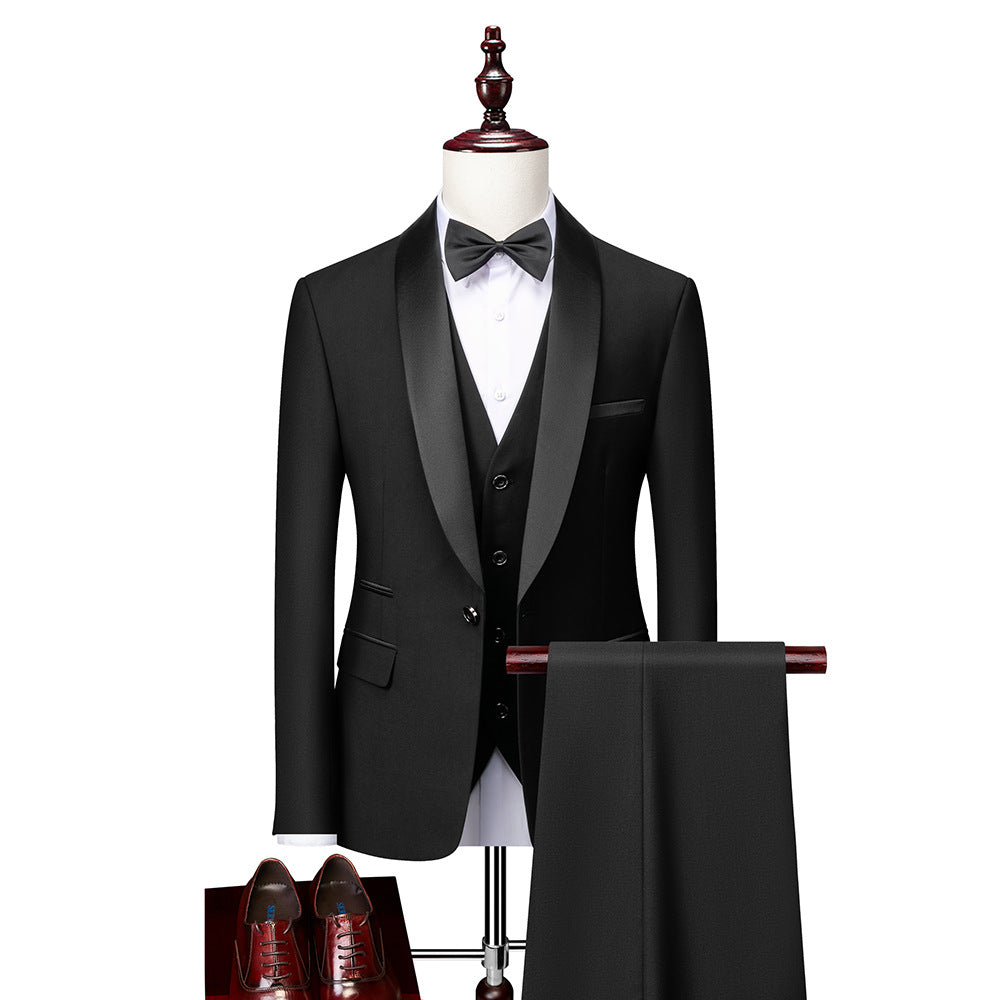 3-piece slim fit suit set for men 0