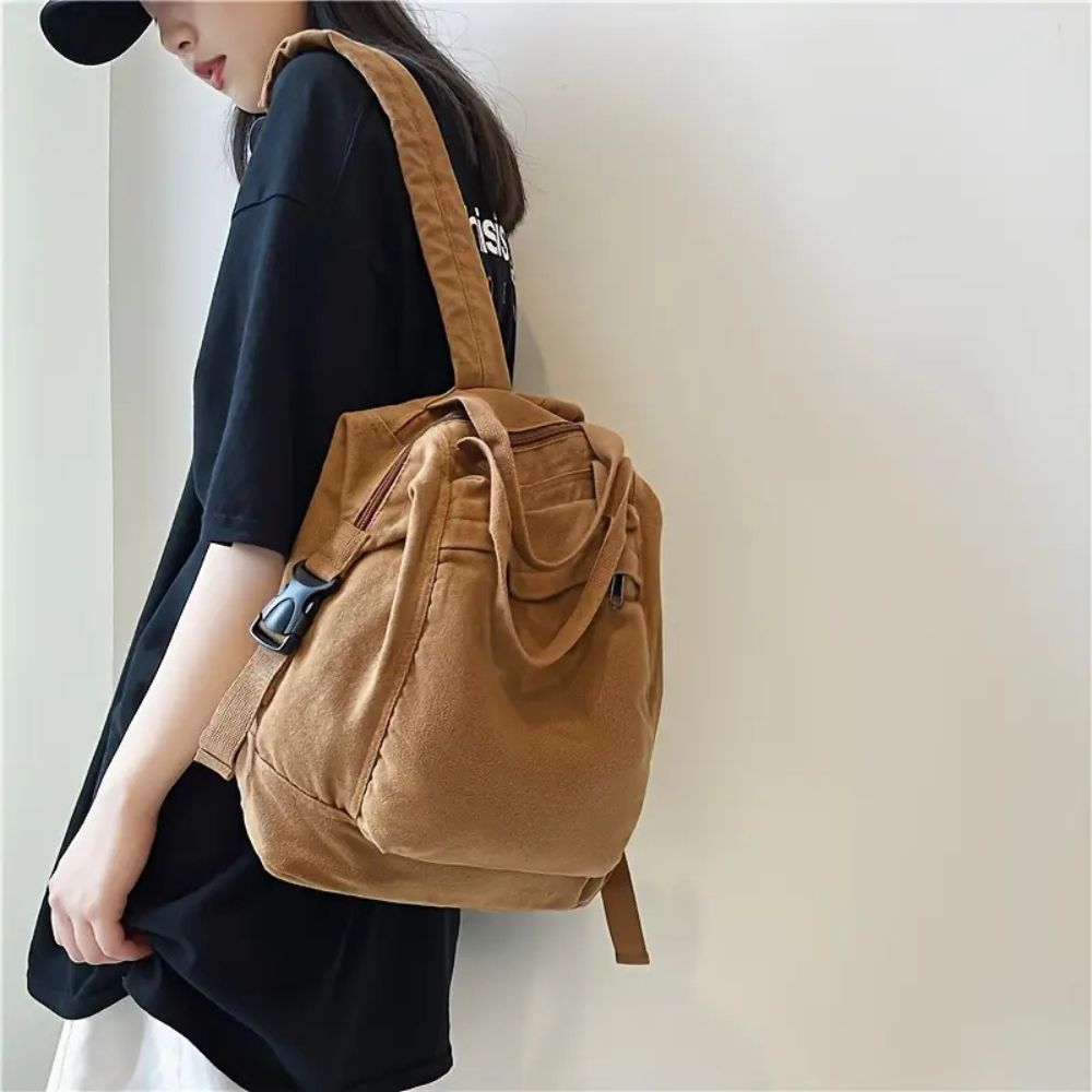 Women's Foldable Canvas Daypack Travel Backpack