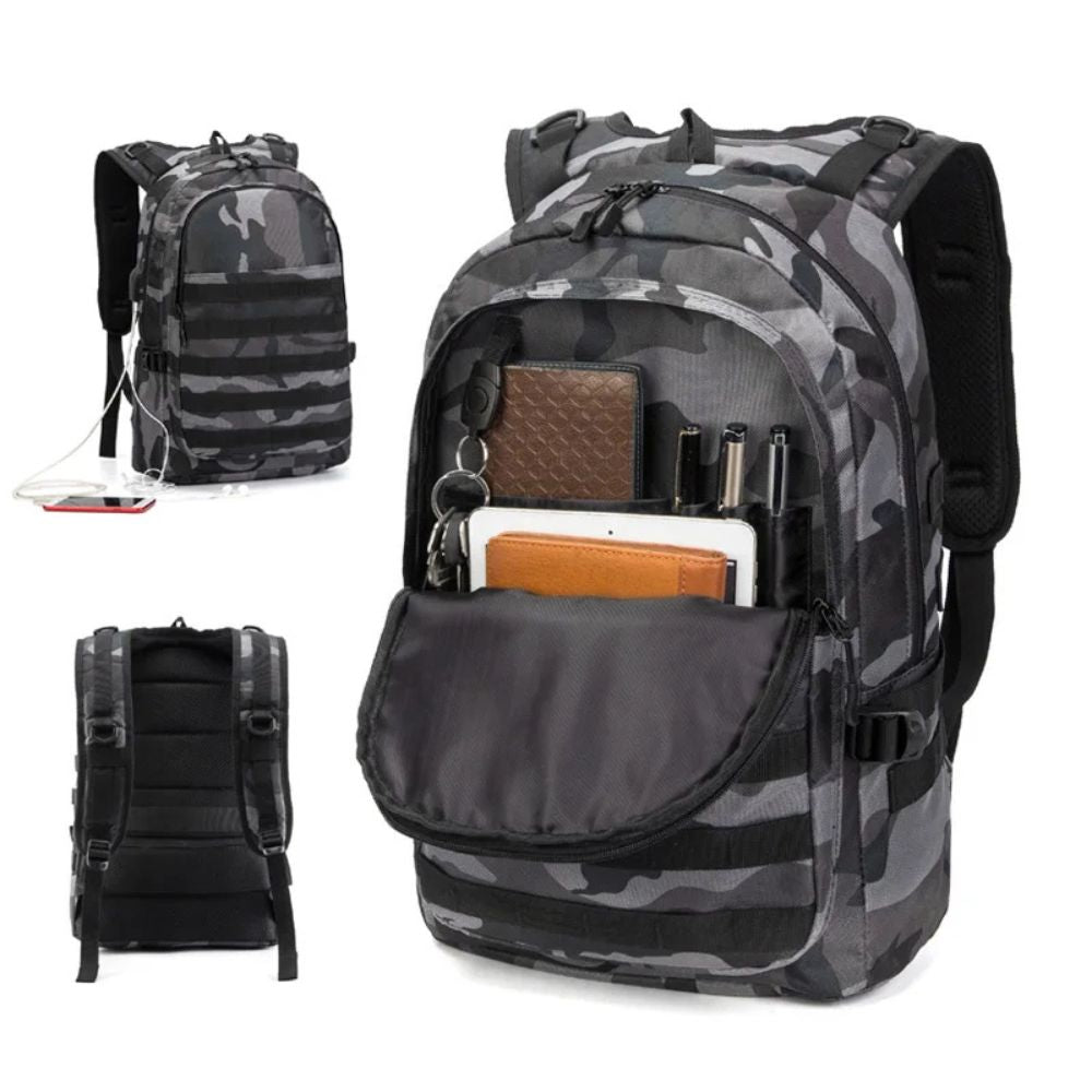 Men's Camouflage Travel Laptop Backpack with USB Charging