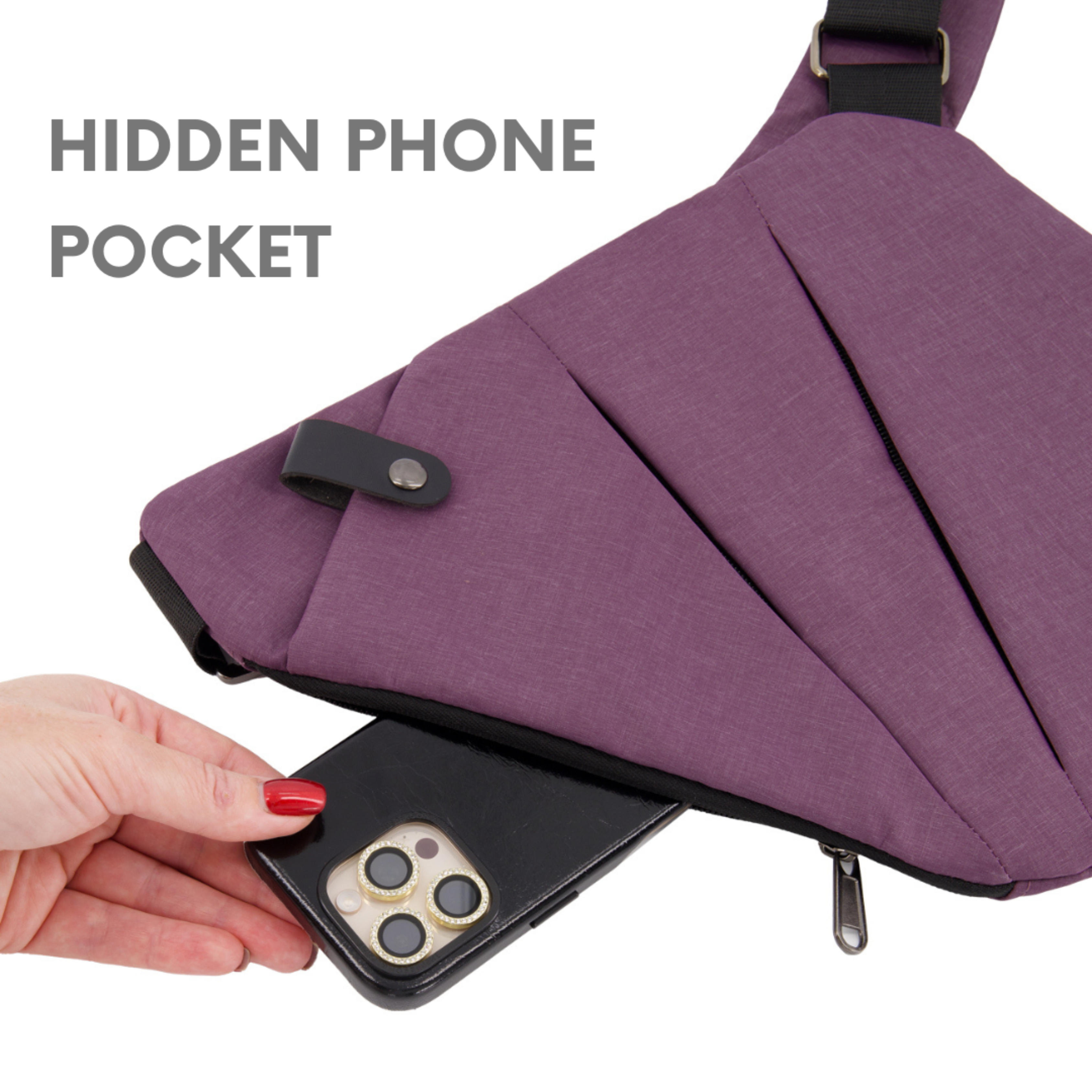 Anti-Theft Crossbody Sling Bag | RFID Protected and Slash-Resistant 2