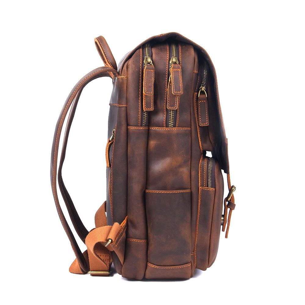 Brown Leather Rucksack | BIEFELD 1