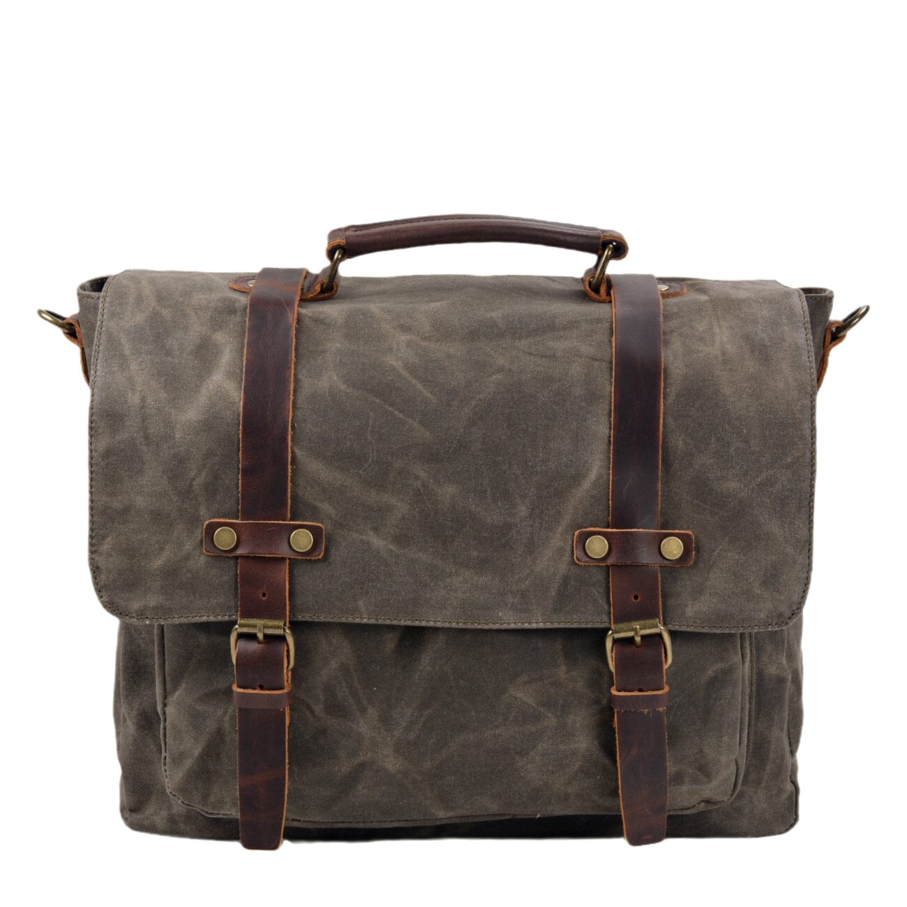 Canvas and Leather Messenger Bag | BRUGES 0