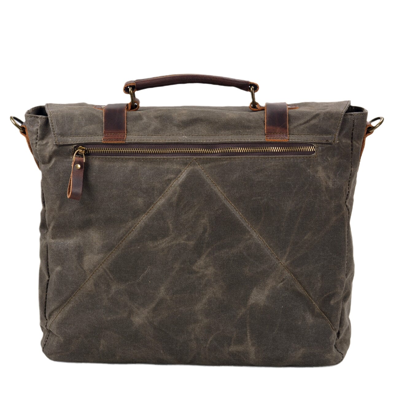 Canvas and Leather Messenger Bag | BRUGES 6