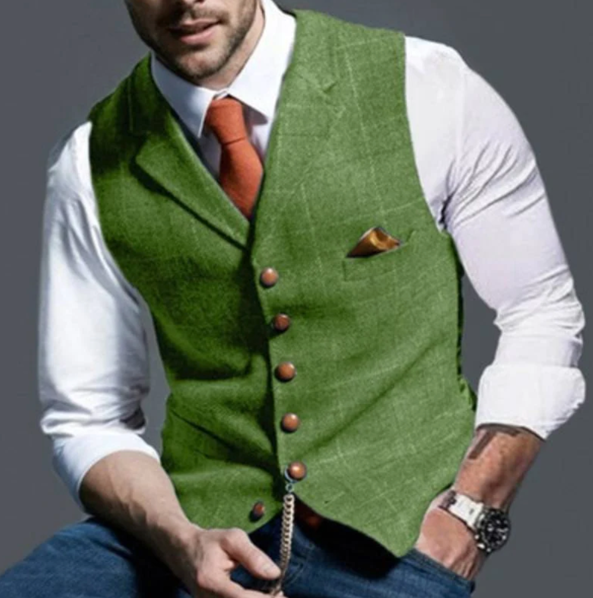 Classic Vintage Vest for Men | Lapel Collar 1