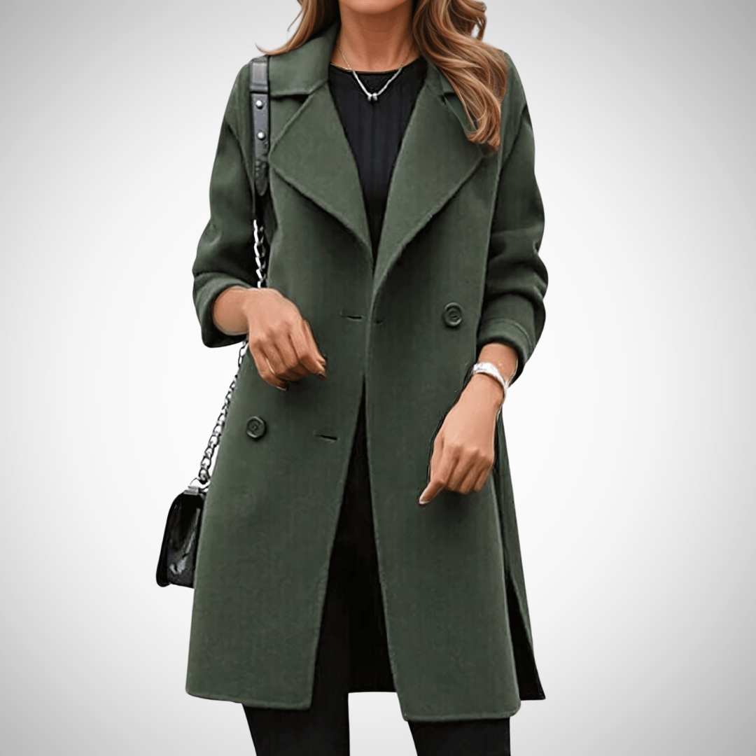 Elegance Double-Breasted Coat for Women 0