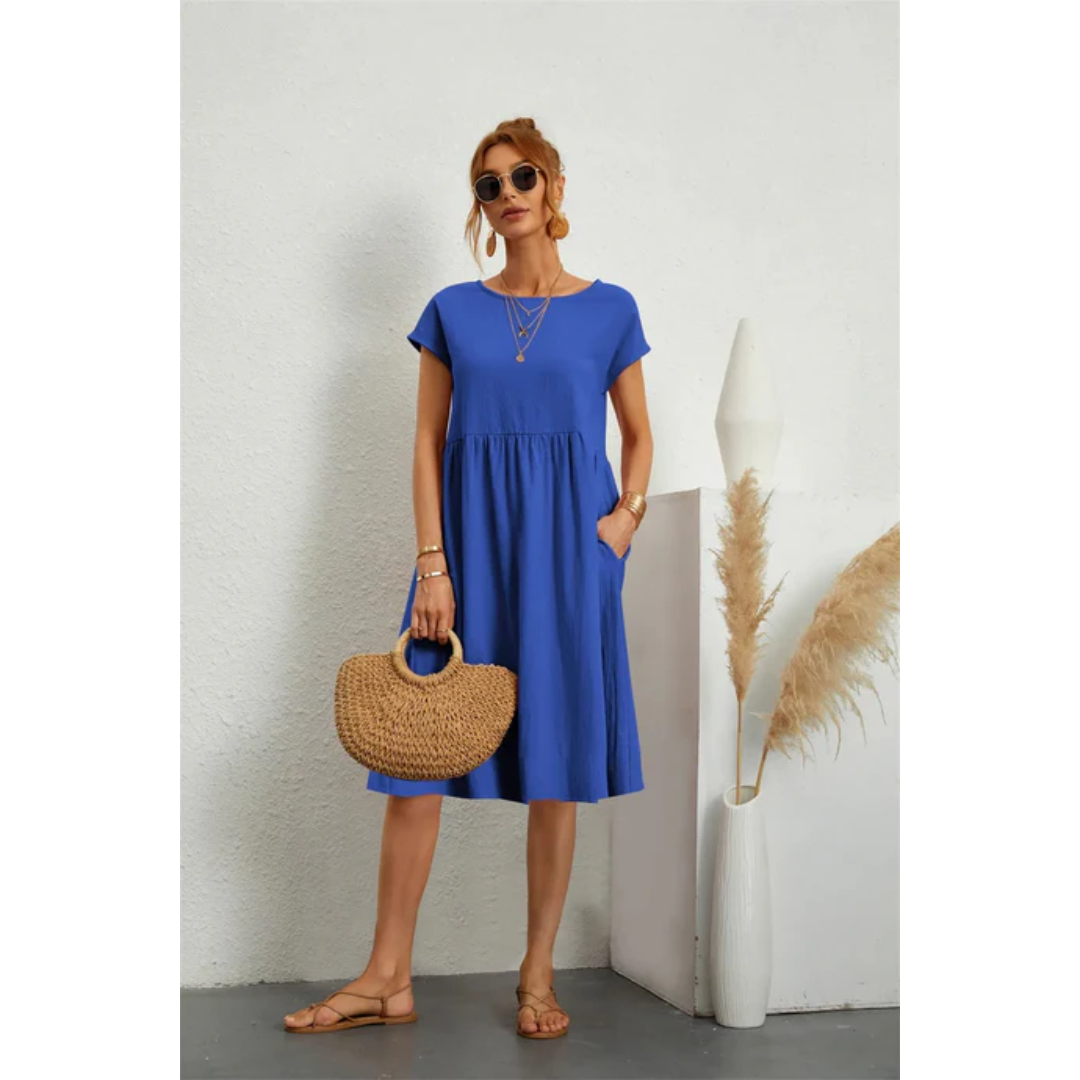 Elegant summer dress with short sleeves for women | Midi 4