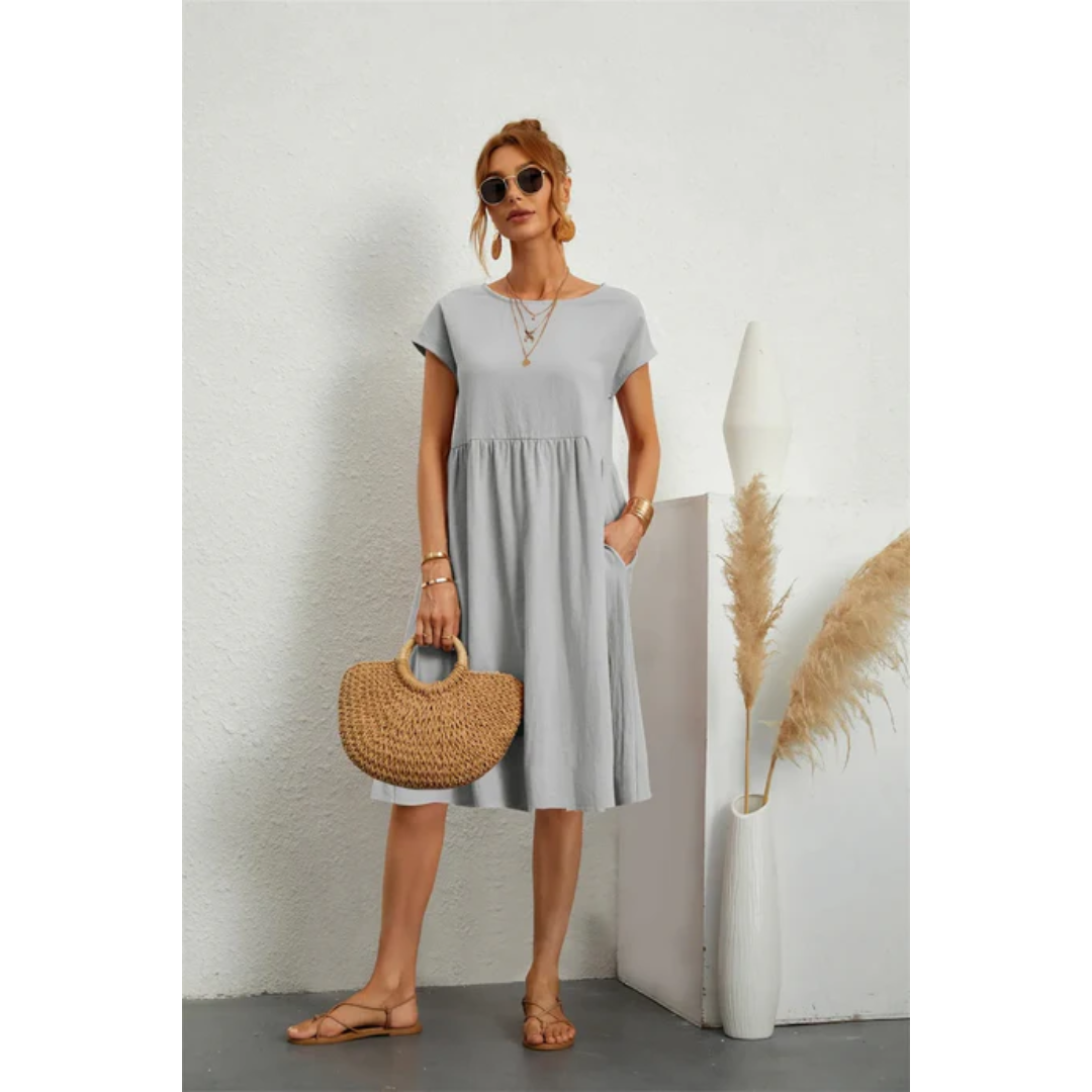 Elegant summer dress with short sleeves for women | Midi 5