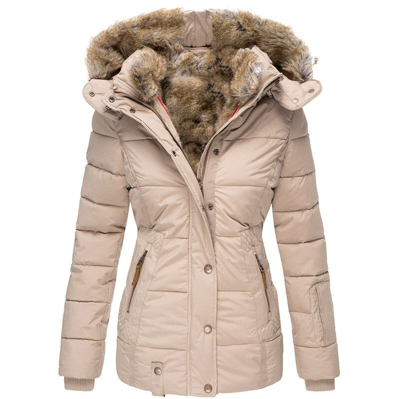 Elegant women's winter coat with fur lining for cold days 3