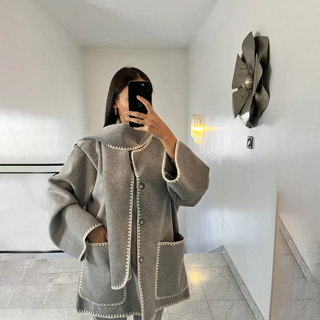 Elegant women's winter jacket with scarf - stylish & warm 4