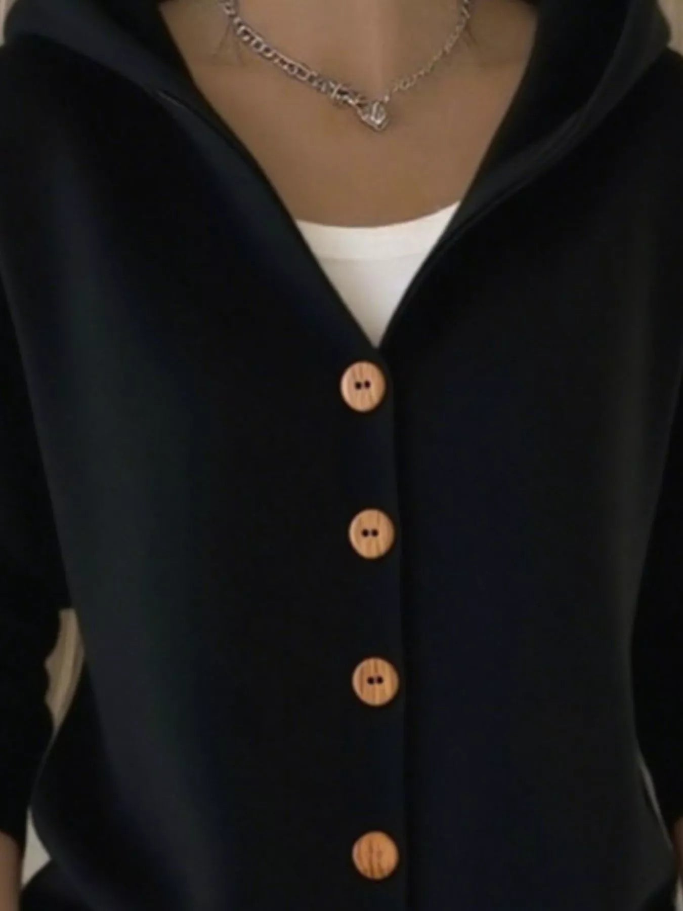 Full Size Button Up Long Sleeve Cardigan Plus Size 4