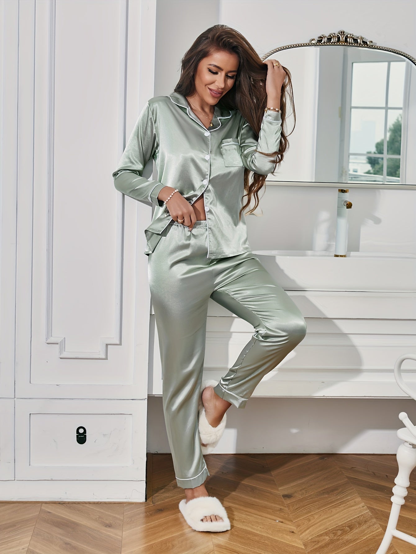 Grace | Casual silk pajama set 8