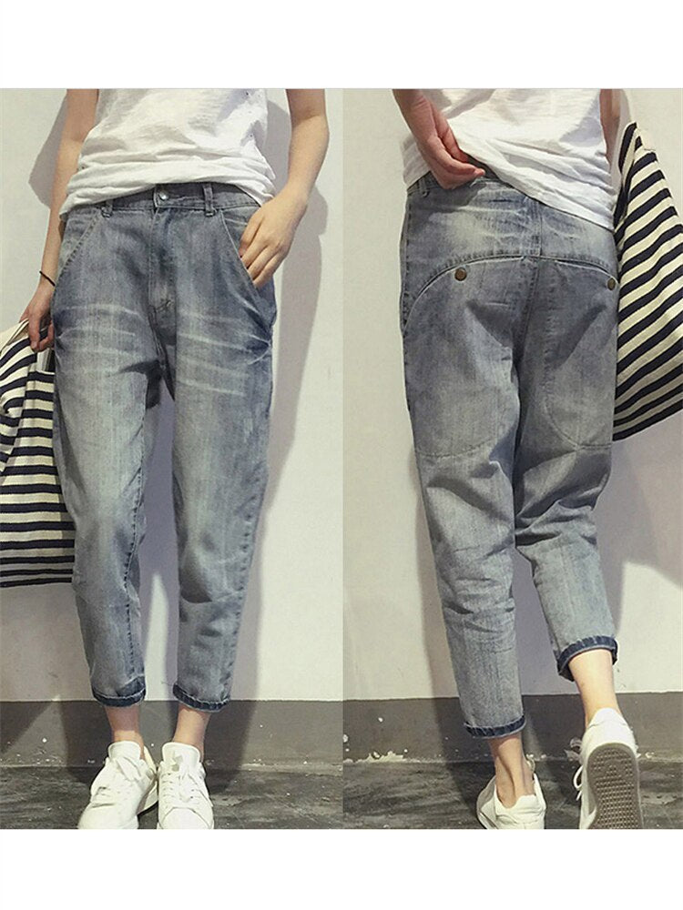 Graue Verkürzte Jeans Für Damen | Verwaschen 1