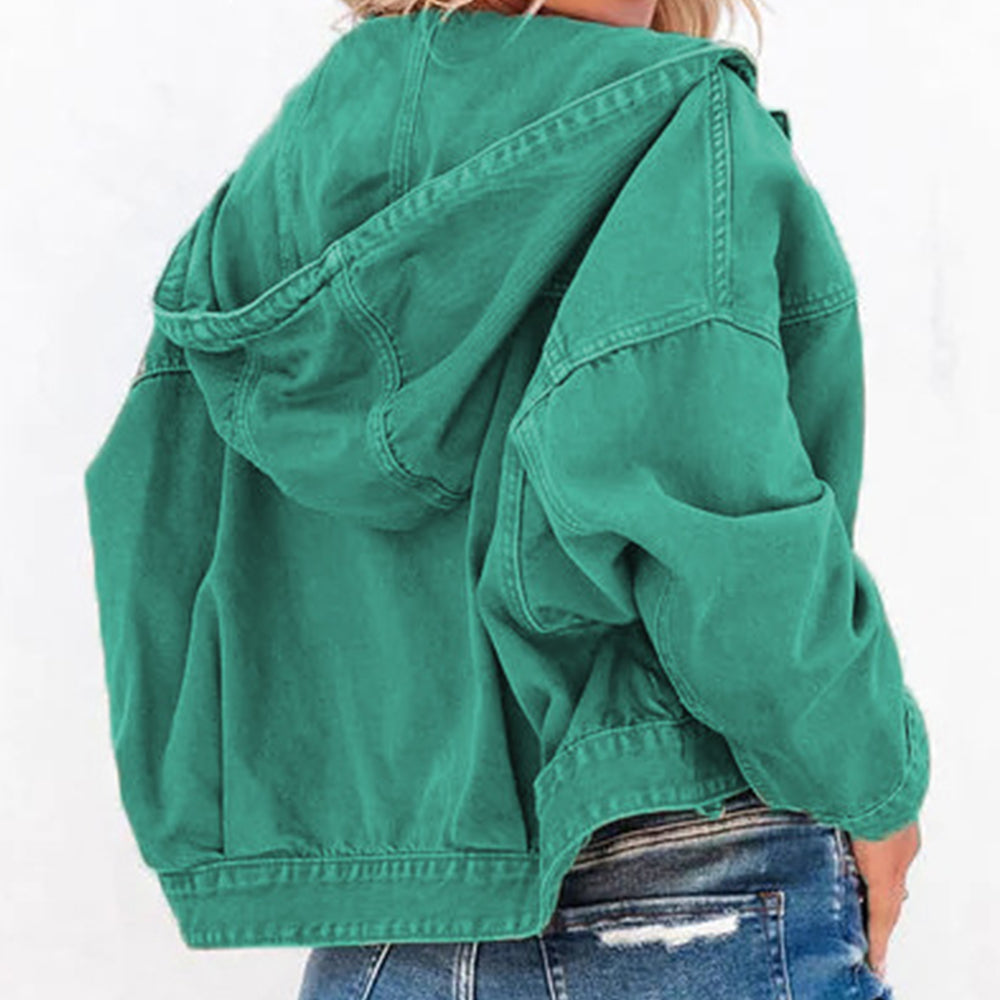 Women’s Hooded Dropped Shoulder Jacket | Button-Up