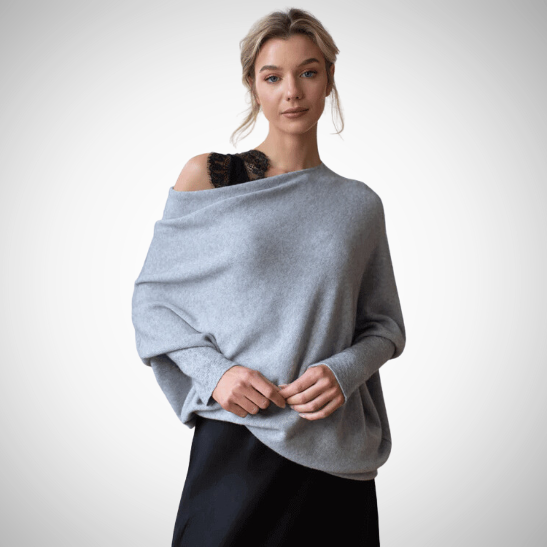 Jennifer Asymmetric Shoulder Sweater for Women 0
