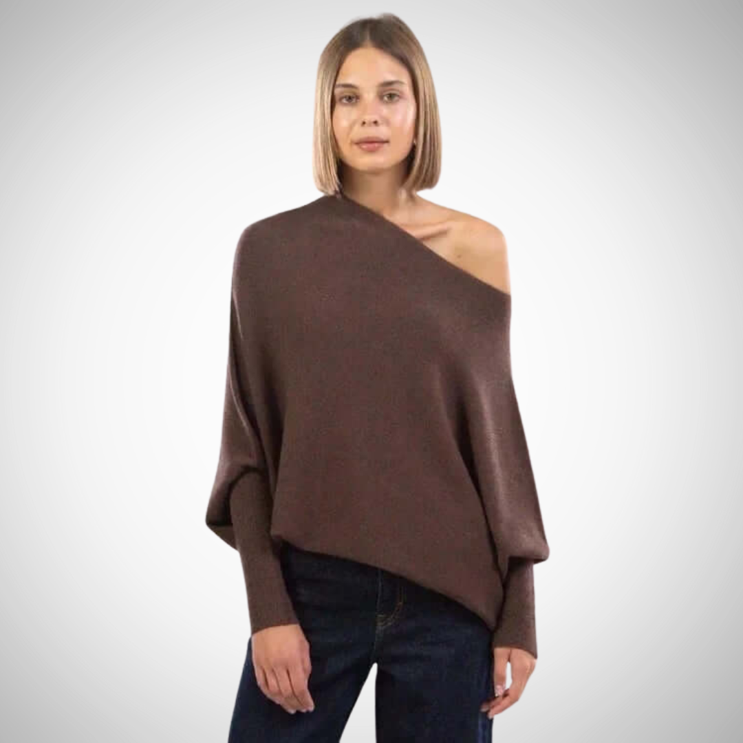 Jennifer Asymmetric Shoulder Sweater for Women 8