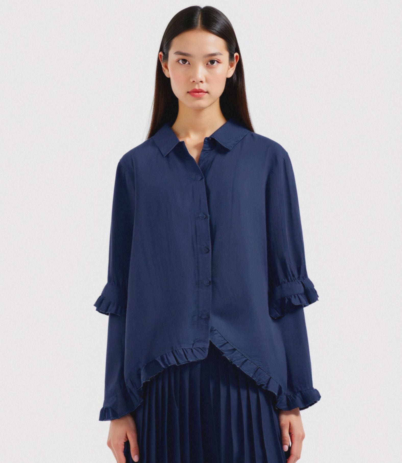 Leah Elegant Spring-Summer Cotton Shirt for Women 1