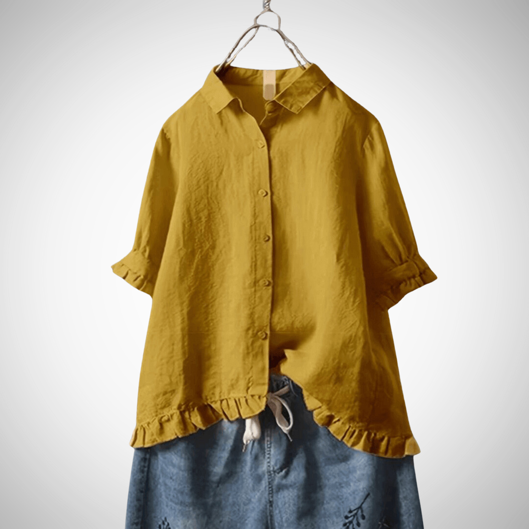 Leah Elegant Spring-Summer Cotton Shirt for Women 4