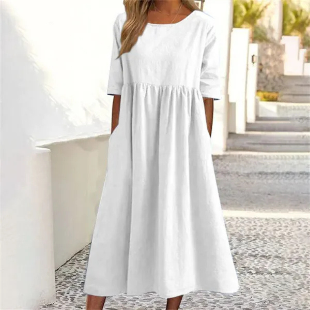Lightweight summer dress for women with a loose fit | Midi 0