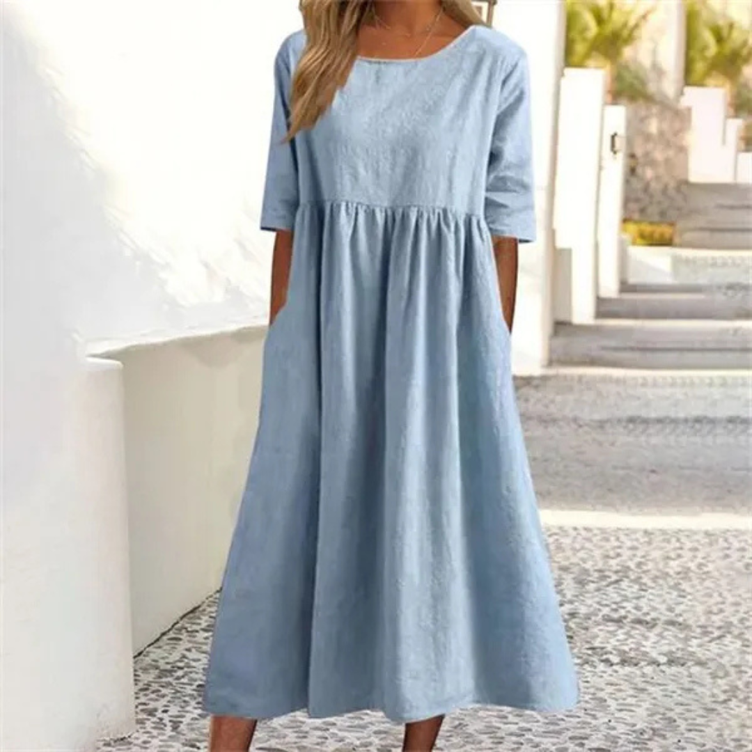 Lightweight summer dress for women with a loose fit | Midi 1