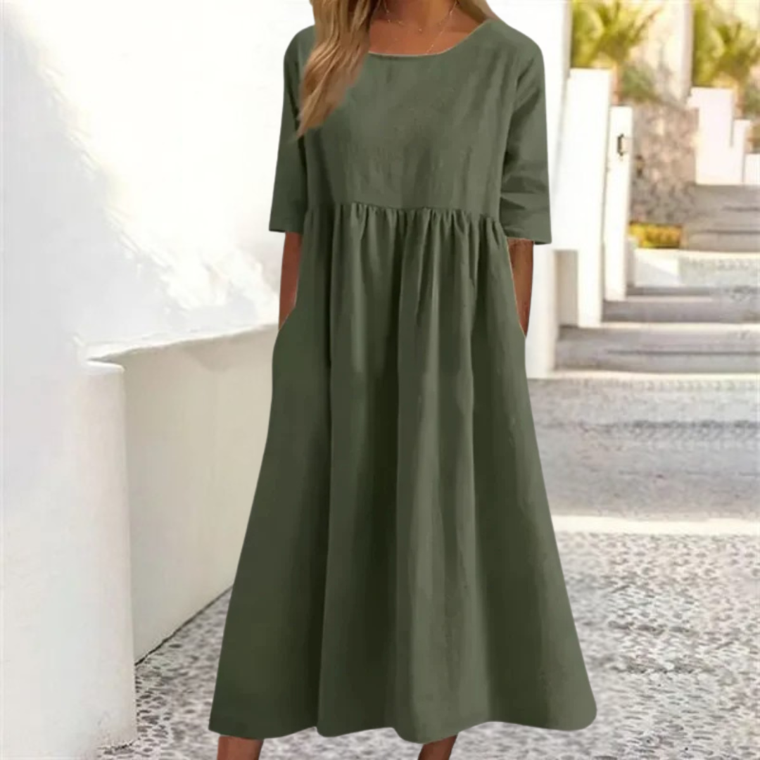 Lightweight summer dress for women with a loose fit | Midi 3