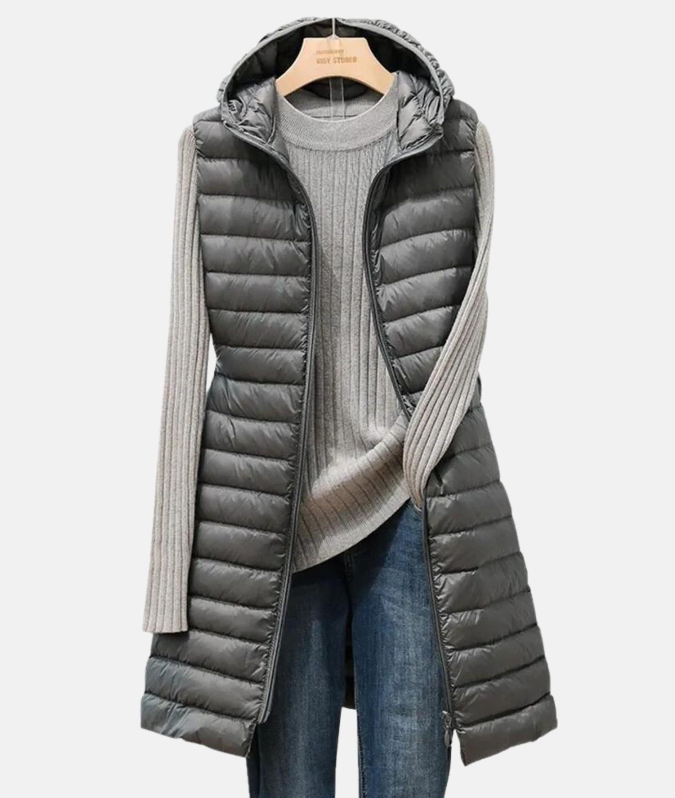 Long padded vest for women 3
