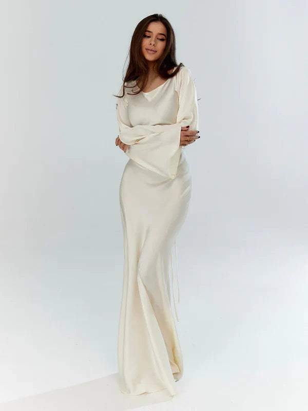 Marie | Maxi Dress Long Sleeve Festive for Women - Elegant Wedding Guest Dress 4