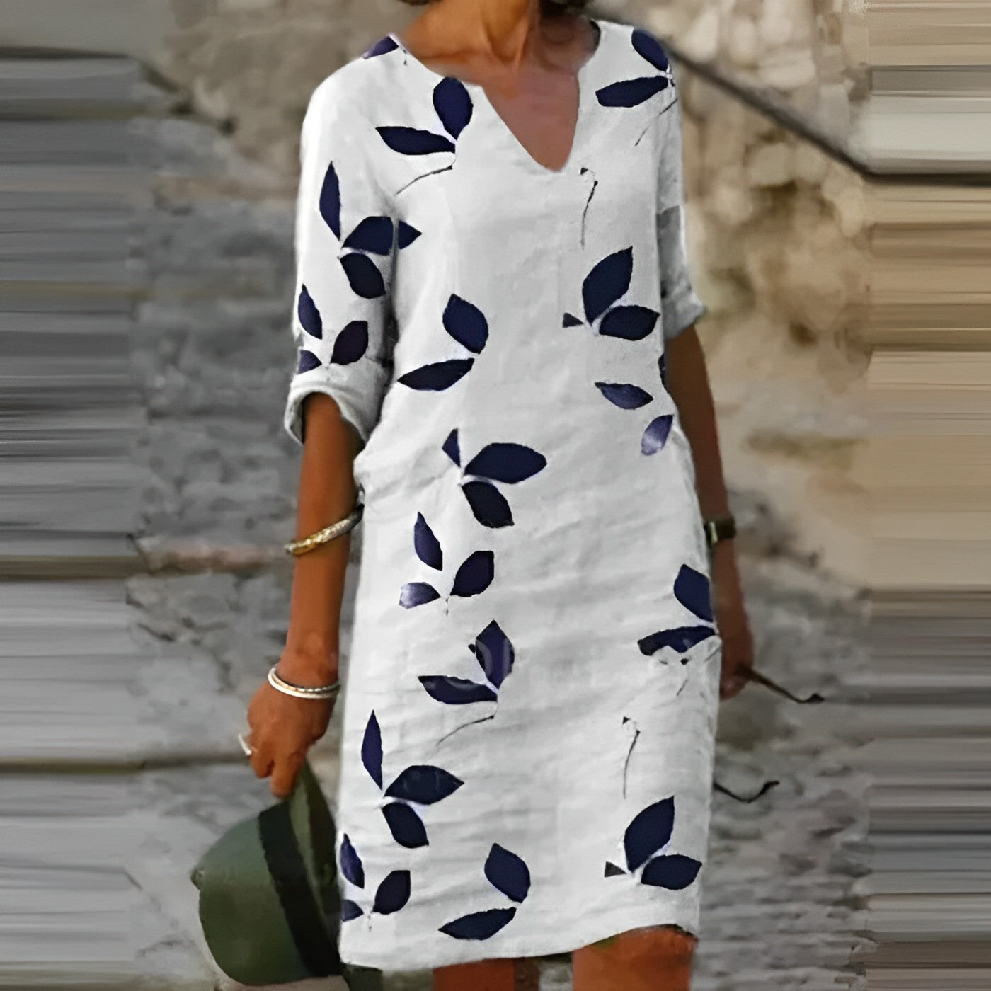 Mavis | Breathtaking summer dress with leaf pressure for women 0