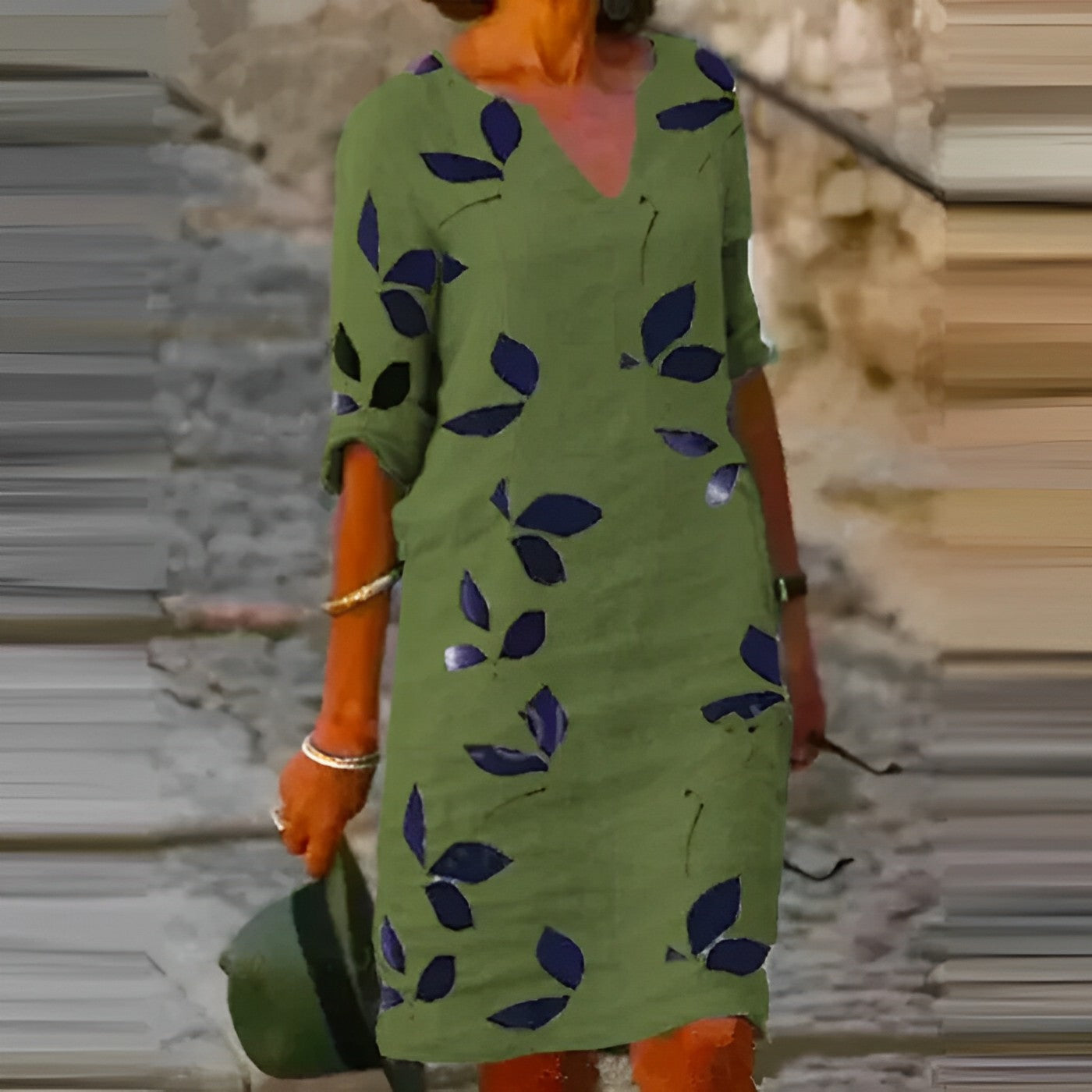 Mavis | Breathtaking summer dress with leaf pressure for women 2