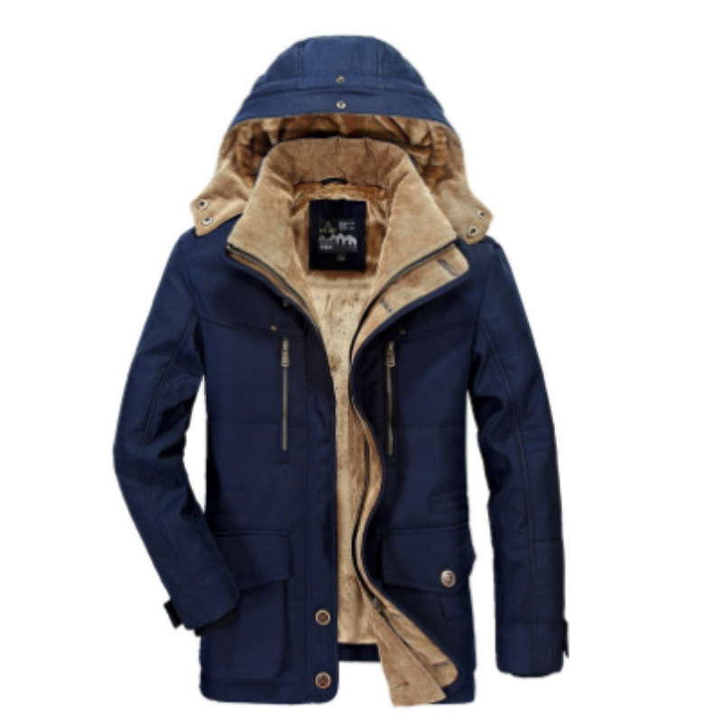 Men’s Classic Winter Jacket with Hood | Warmth and Wind Protection 0