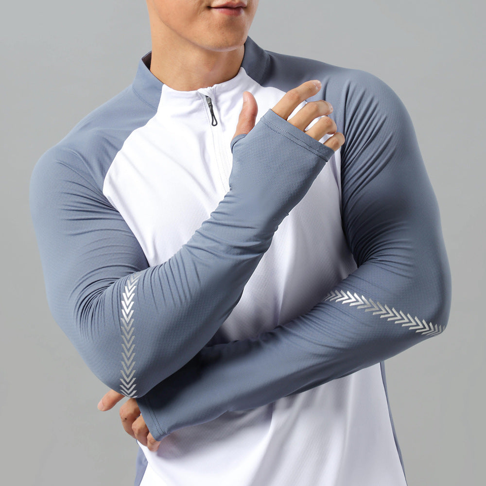Men’s Compression Shirt - Long Sleeve - Half Zip - Athletic Fit - Thumbholes 1