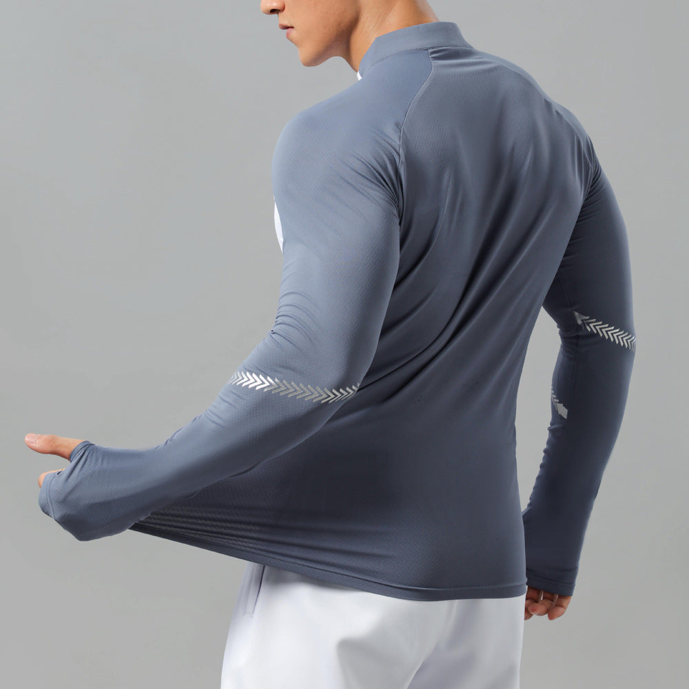 Men’s Compression Shirt - Long Sleeve - Half Zip - Athletic Fit - Thumbholes 5