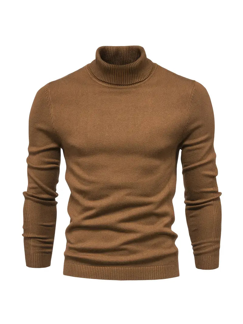 Men’s Turtleneck Sweater - Slim Fit - Soft Knit - Long Sleeve Smart Casual Wear 9