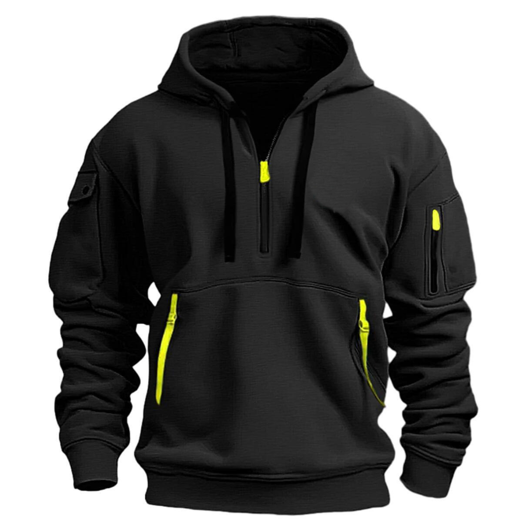 Men's Urban Hoodie | Half-Zip Streetwear with Utility Pockets 2