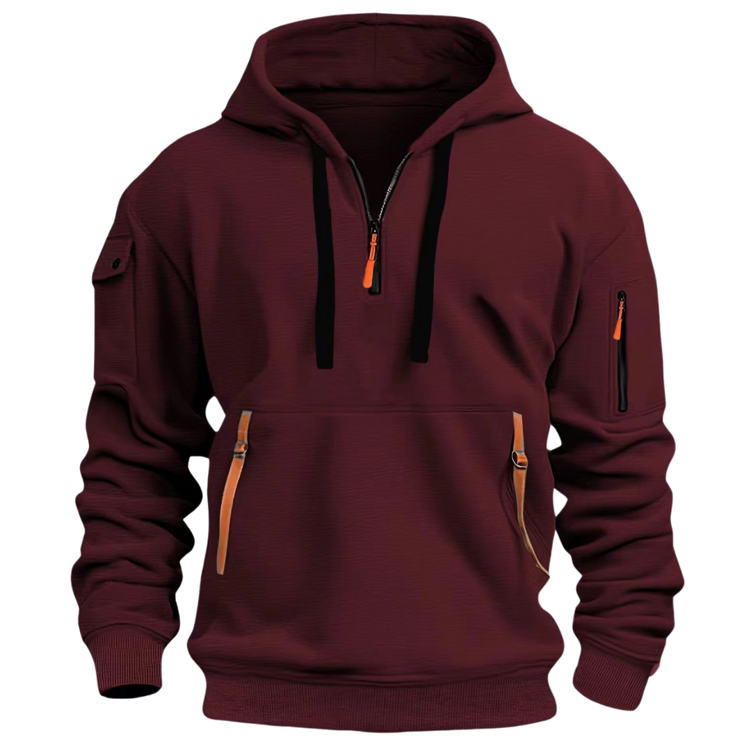 Men's Urban Hoodie | Half-Zip Streetwear with Utility Pockets 5