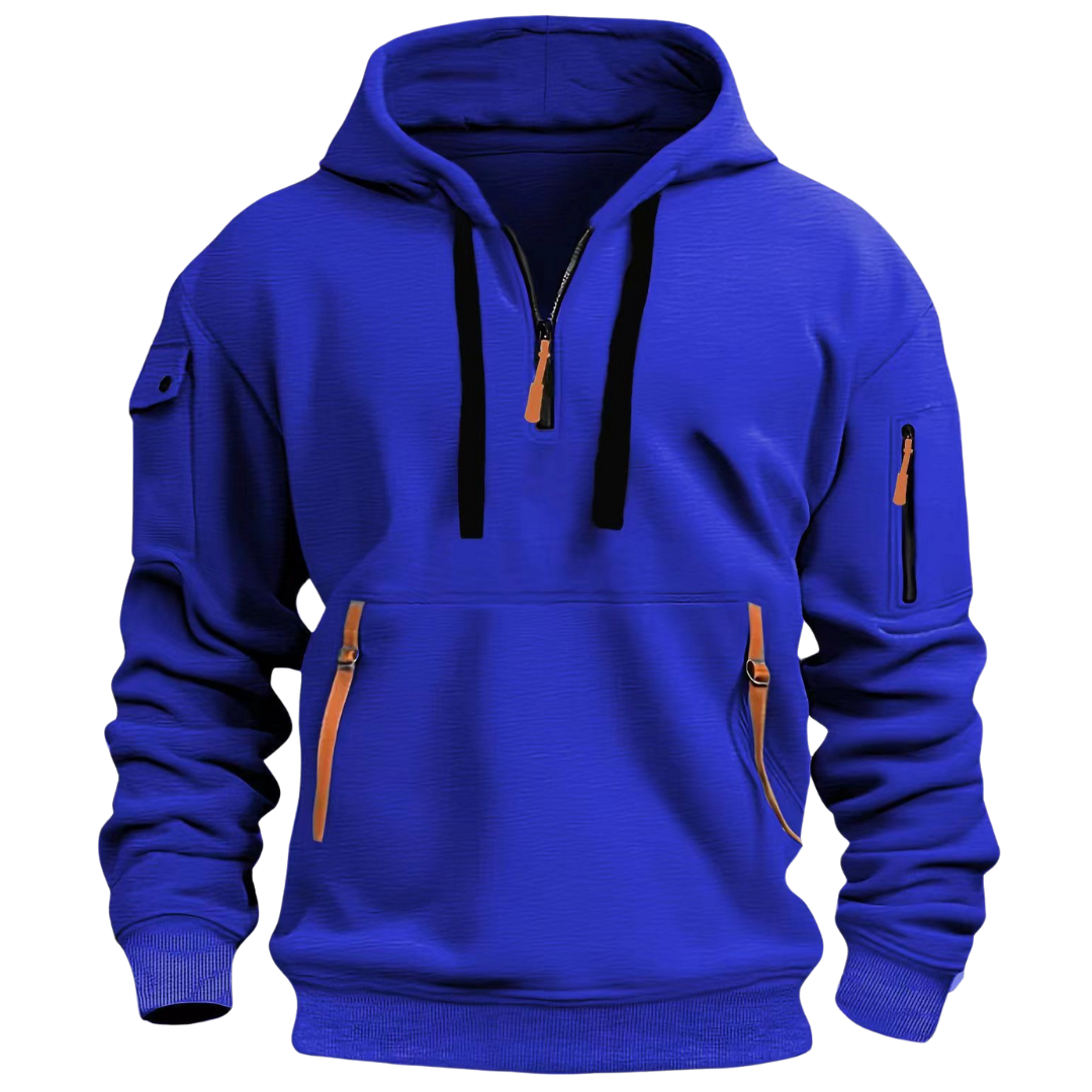 Men's Urban Hoodie | Half-Zip Streetwear with Utility Pockets 7