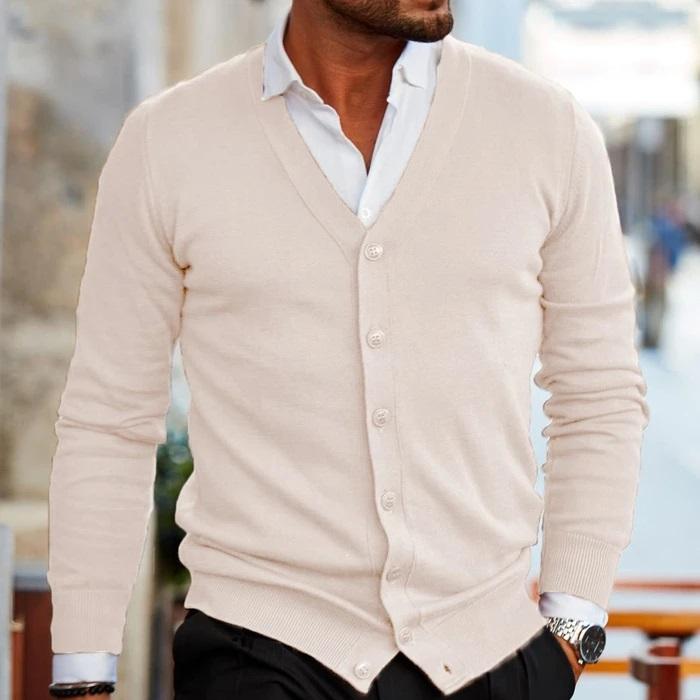 Men's V-Neck Button Cardigan | Smart Casual Fit 3