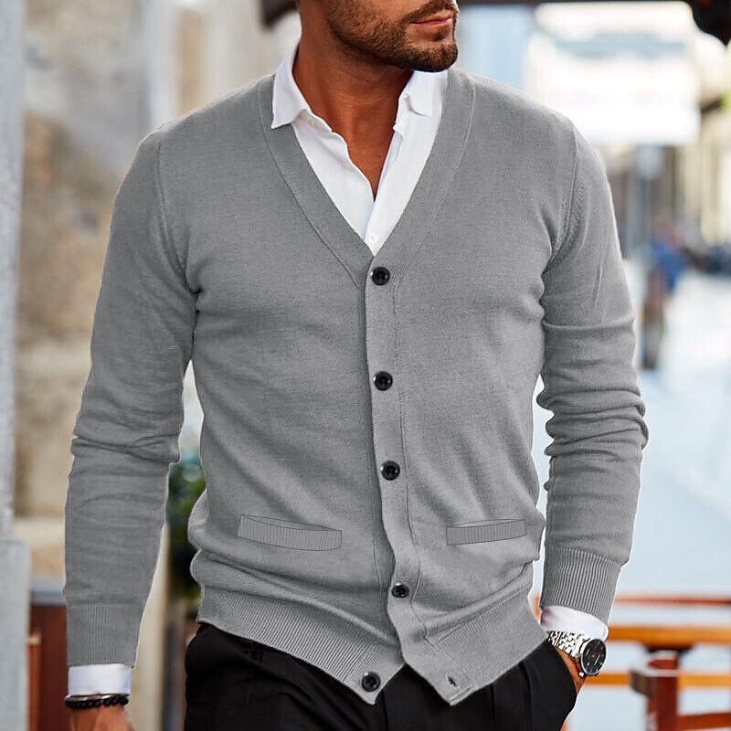 Men's V-Neck Button Cardigan | Smart Casual Fit 5