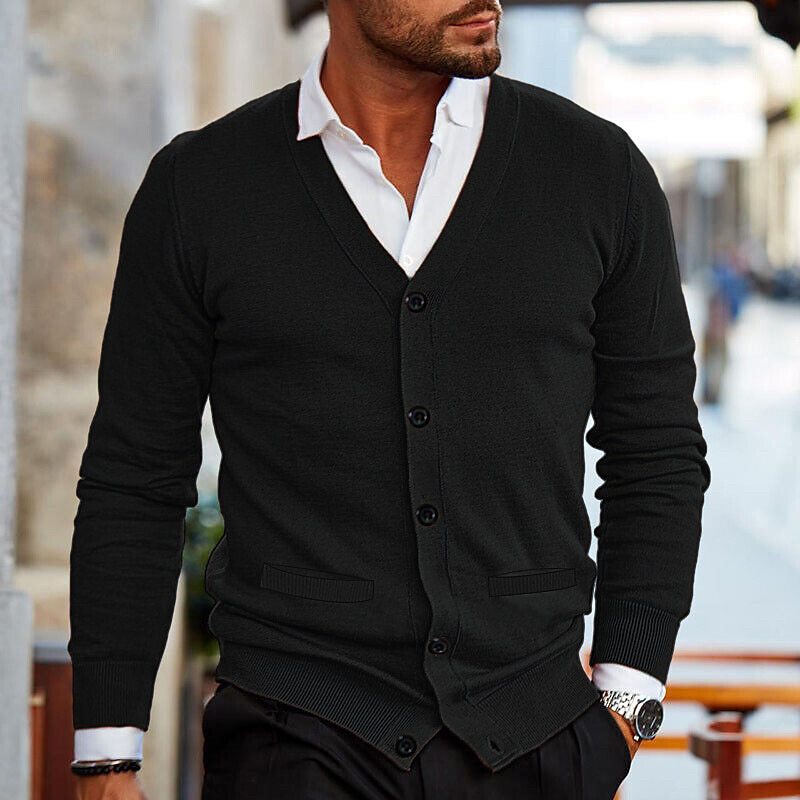 Men's V-Neck Button Cardigan | Smart Casual Fit 6