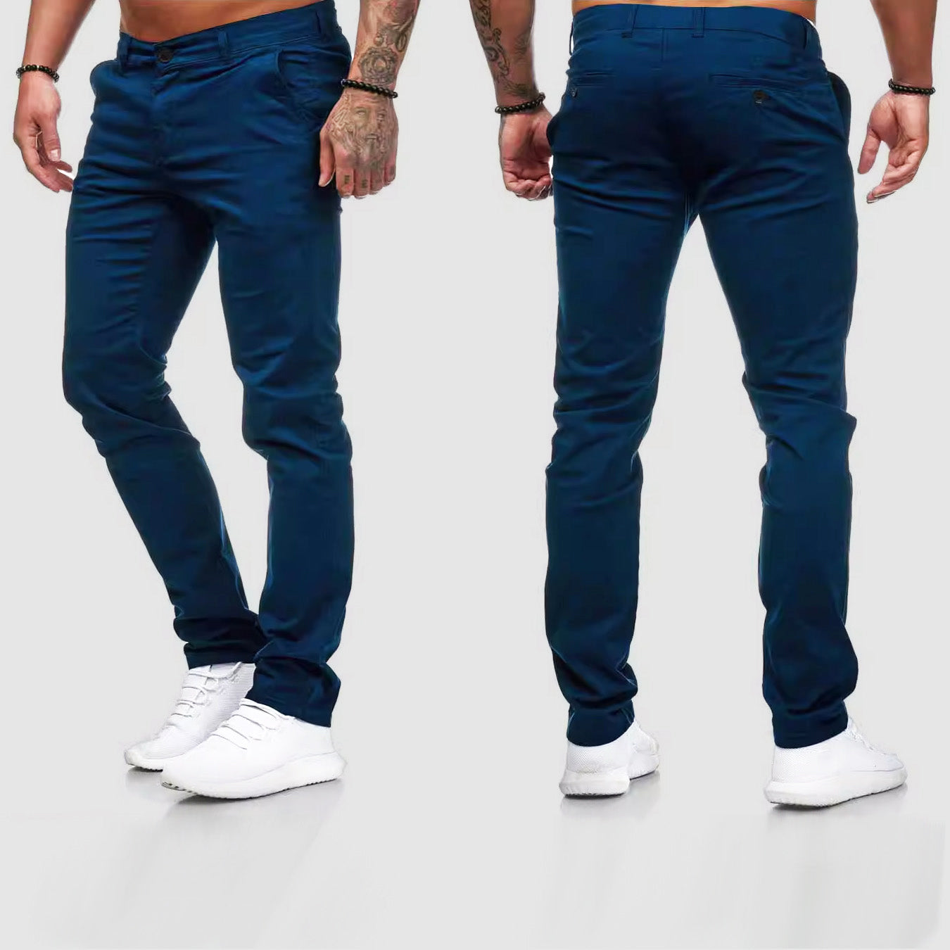 Men's casual slim straight leg pants 2
