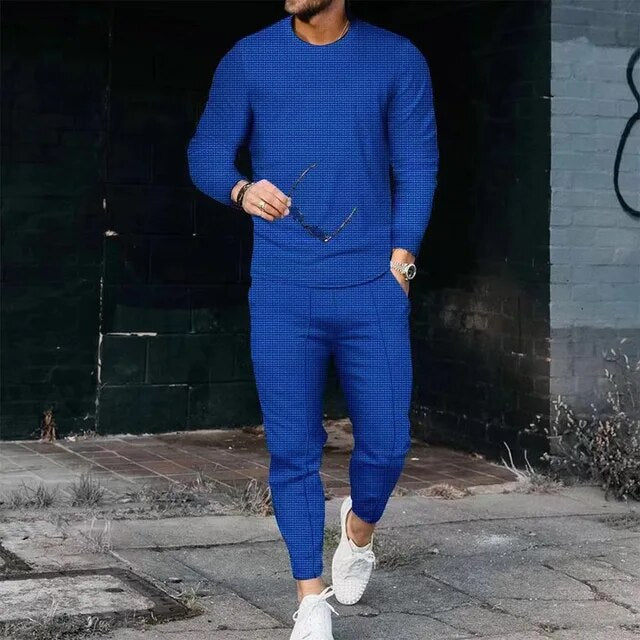 Men's slim fit long sleeve and pants set 4