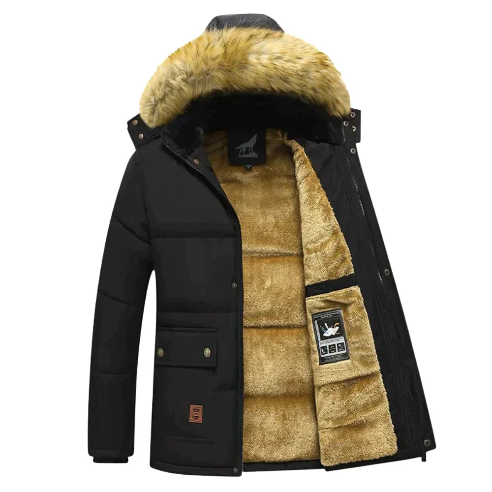 Men's winter parka with removable hood 0