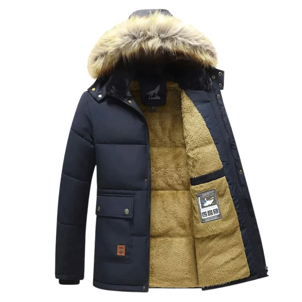 Men's winter parka with removable hood 2