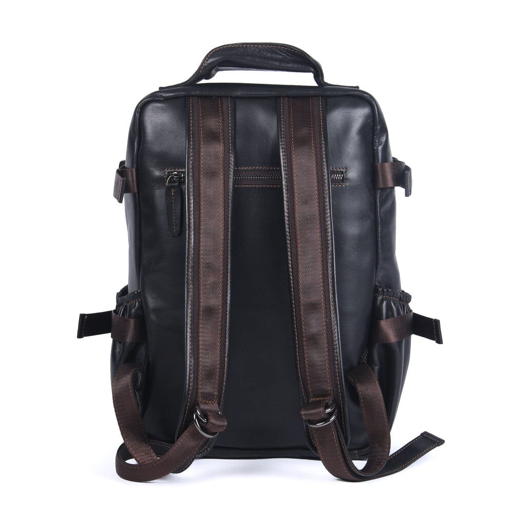 Mens Black Leather Backpack | ISAAC 3