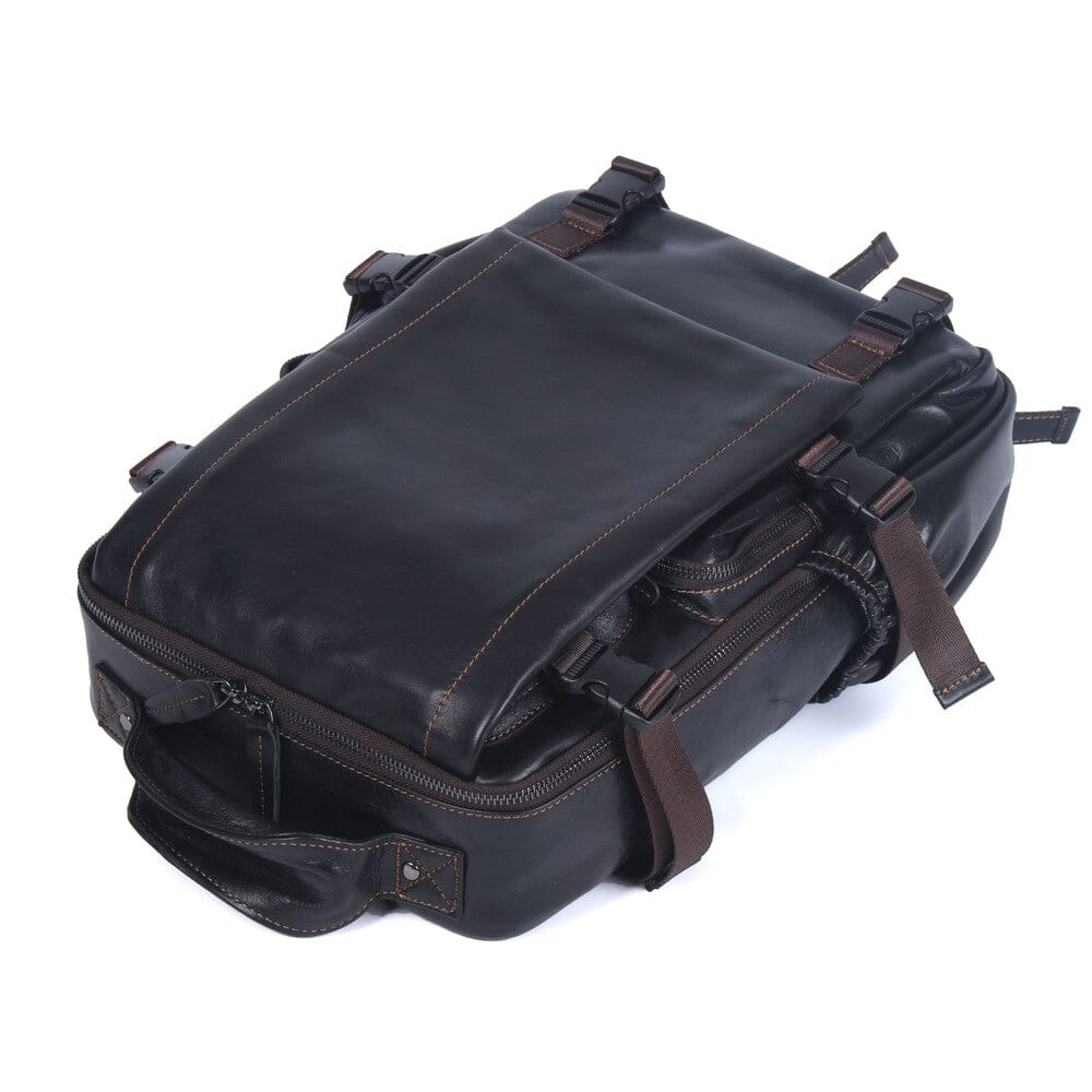 Mens Black Leather Backpack | ISAAC 5