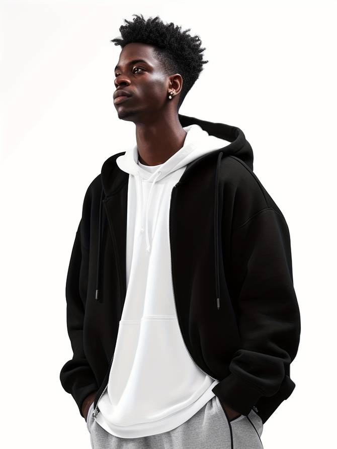 Oversized Zip-Up Cardigan for Men - Capi 0