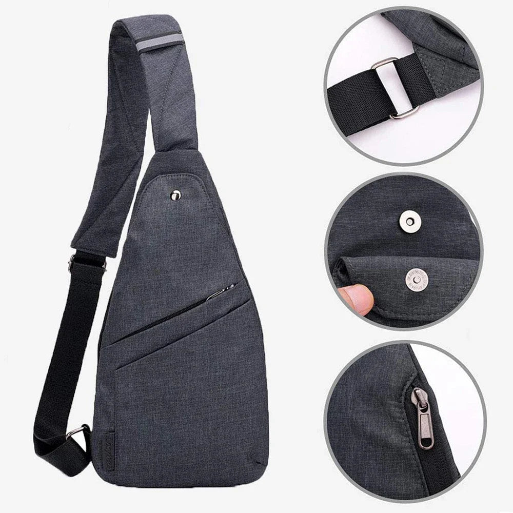 Personal Pocket Bag Men's Anti-theft Chest Bag Close-fitting Messenger Bag Shoulder Bag Splash-proof Capacity Travel Gun Bag 5