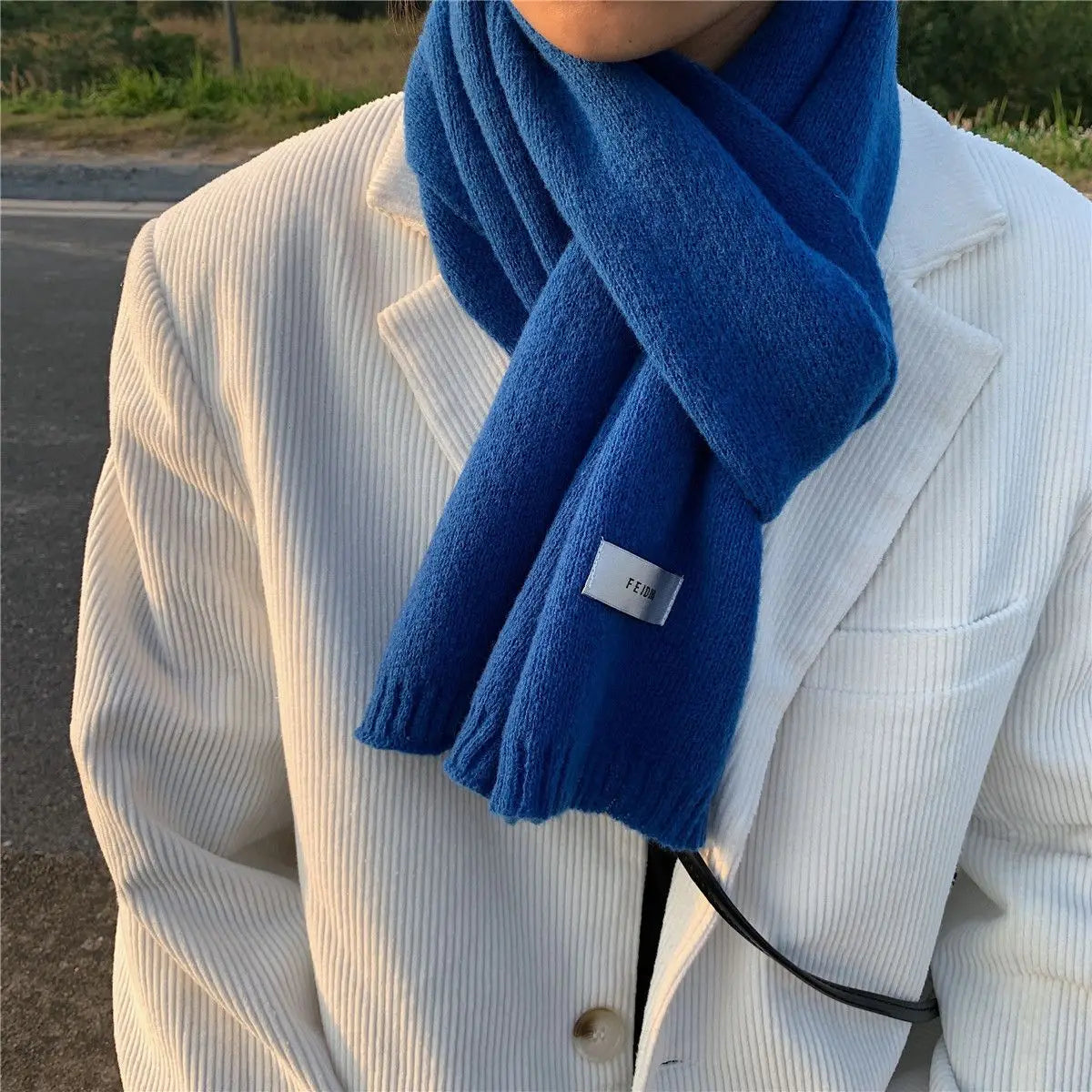 Scarf for women made of wool and polyester, plain, warm and versatile for autumn and winter 0