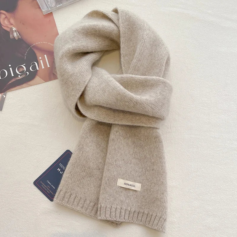 Scarf for women made of wool and polyester, plain, warm and versatile for autumn and winter 1