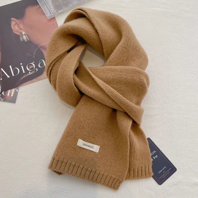 Scarf for women made of wool and polyester, plain, warm and versatile for autumn and winter 14