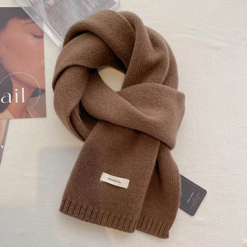 Scarf for women made of wool and polyester, plain, warm and versatile for autumn and winter 15